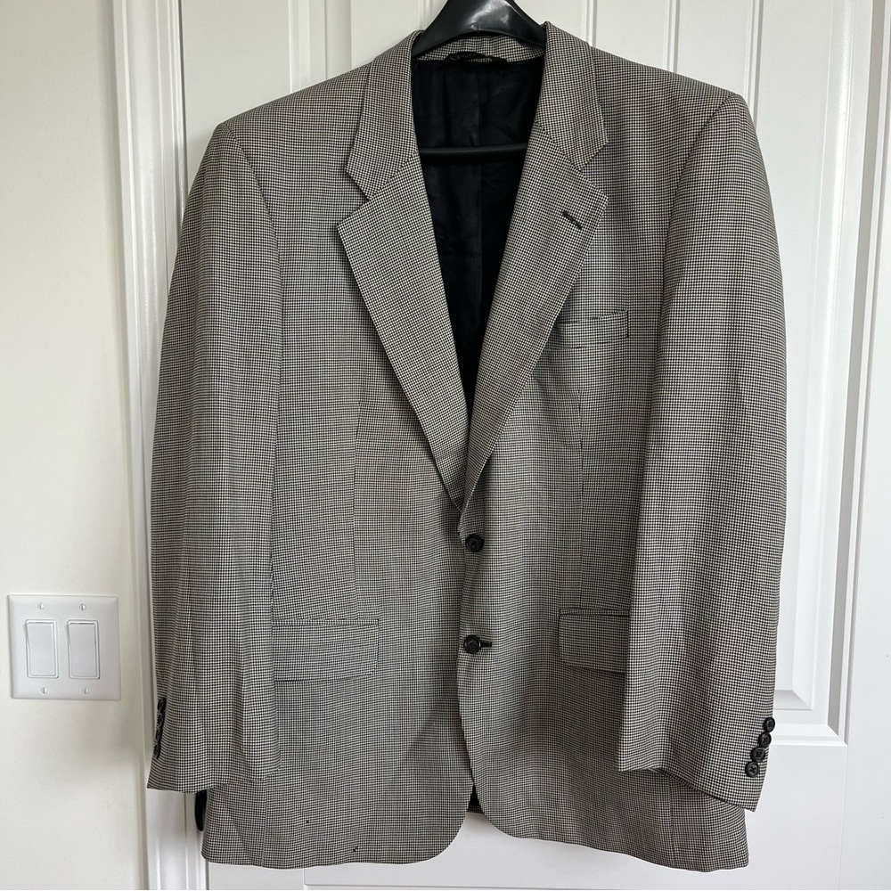 Burberrys Men’s Vintage Houndstooth Jacket Blazer Sport coat Wool‎ 45